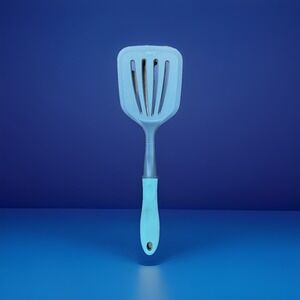 Spatula Nylon Slotted Turner Flipper Heat‎ Resistant 400  USA Made Grey Teal